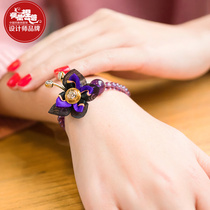 Phoenix Nirvana bracelet female Chinese style antique amethyst single layer butterfly pendant new original retro handmade jewelry
