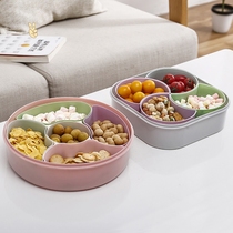 Large-capacity creative Chinese New Year Dry fruit tray Home Living room Fruit Pang with cover Candy Box Plastic Guazzi Pan