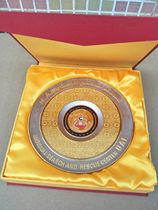 Honorable Discharge Commemorative Disc Customized Pure Copper Award Pan Triangle Wood Box Packaging Award Pan Zinc Alloy