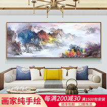 Hand-painted New Chinese Landscape Oil Painting Room Single-length Hangzhou Hangzhou Painting Restaurant Office Decoration Painting