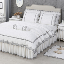 Coincidentally Living Bed Four Pieces Of Light Luxury High Class Comfort Bed Dress Pure Cotton All-cotton White New Quilt Cover 2022