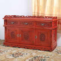 Kubit solid wood sideboard antique carving three door wine cabinet Chinese style solid wood tea cabinet locker