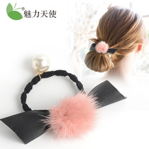 Head rope female Korean small fresh imitation pearl hair circle Hair rope tie hair bow head flower head decoration leather band hair jewelry
