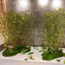 Simulation bamboo partition screen fake Bamboo bonsai fine water bamboo green planting living room hotel decoration bamboo leaf fake bamboo pole