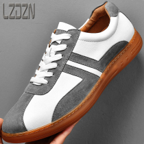 2021 new Detraining shoes Mens shoes Trend 100 hitch a little white mens casual board shoes Bull Fascia Real Leather Shoes training