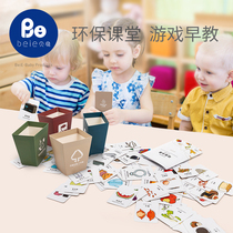 Beiyi puzzle garbage classification game props Childrens kindergarten early education cognitive cards Parent-child trash can toys