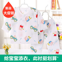 Childrens cotton silk pajamas summer ultra-thin childrens suit Ice Silk Air-conditioning clothing boys and girls baby big childrens cotton silk