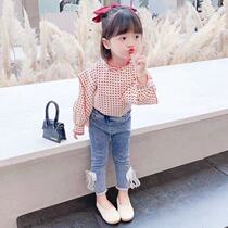 2022 new girls spring clothing online red trendy suit childrens baby girls spring and autumn girls Korean version of the foreign air