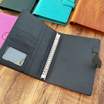 (Black) 20-hole A5 deluxe hard-faced buckle office business loose-leaf notebook detachable notepad stationery plan this warehouse entry and exit bookkeeping book checkbook