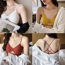 Korean Version Wrap Chest Harness Vest Smear Sexier Without Steel Ring Meme Back Bra Hood Student High School Girl Hit Bottom Underwear