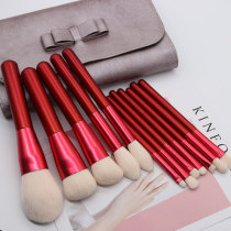 12 Animal hair makeup brush set beginner full set of brush makeup tools eyeshadow brush loose paint soft