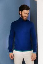 Mongolian GOBI Cashmere 19 years of autumn and winter New wave pattern color color design mens high neck cashmere sweater