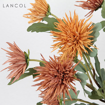 Blue Retro Antique Autumn Color Hand Simulation Flowers Coffee Color Crab Claw Lanjia Residence Decoration Wedding Arrangement Photography Fake Flowers