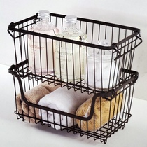 NITORI Nidali Brown stackable storage basket bathroom rack basket 31*16 5*14 5cm