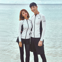 Korean split wetsuit Quick-drying zipper sunscreen jellyfish suit Mens and womens long-sleeved bathing suit Surf suit couple suit