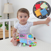 Doudou velvet hand grab blanket Animal with label placating towel Baby ring paper cloth can chew to accompany the baby educational toys