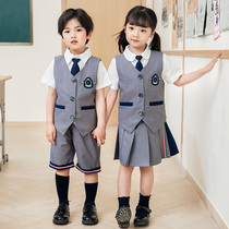 Kindergarten Garden Clothes Elementary School Children School Uniform Suit Summer Childrens Class English College Wind Graduation Suit for Machia Three sets