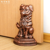 Cast iron door gear door blocking door stopper anti-bump door touch creative door stopper free of punching puppy decoration pendulum cartoon home