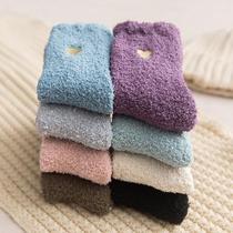 Carpet socks womens soles thickened sleep sleeping plush coral velvet socks adult womens winter new thickened models