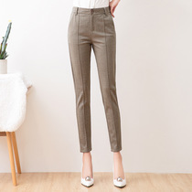 Fashion solid color Korean slim thin temperament Joker pocket pants 2020 Spring Autumn womens trousers