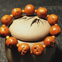 Olive Hu bracelet boutique old tree iron core famous hand-carved very happy Wen play olive nuclear carving hand string