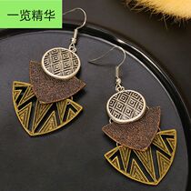 Triangle water drop hollow out fashion eardrop female