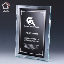 Trophy custom K9 crystal trophy custom creative license plate lettering Annual Meeting enterprise outstanding staff award medal