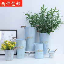 Manufacturer retro to make an old flower barrel Tin Barrel Flower Shop Flower Arranging Dry Flower Barrel Iron Art Home Waking Flower Barrel Creative Floral