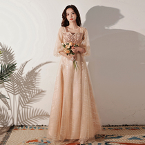 Evening dress light and luxurious woman temperament 2022 new banquet host name Yuanyuan Annual meeting high-end summer dress dress