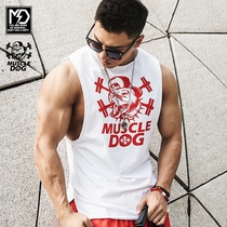 Muscle dog summer I-shaped waistband loose sleeveless stretch sweat-absorbing sports fitness clothes Bodybuilding training vest men