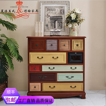 Rejoice in the same style New American Retro Style Brief Battle Cabinet Kitchen Cabinet Decorated with multiple drawers Combination cabinets