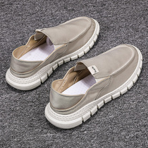 Autumn new canvas mens shoes a pedal lazy man walking driving Ice Silk trendy shoes autumn old Beijing work cloth shoes