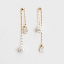 HeyJewel Spoiled Brat face thin earrings Super fairy Pearl moonstone earrings spot