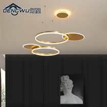 Ring living room chandelier Nordic simple modern atmosphere home creative personality restaurant villa compound building hall lamp