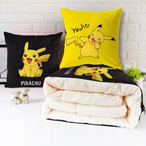Pikachu car pillow car blanket quilt quilt car dual-purpose two-in-one pair rear high-end