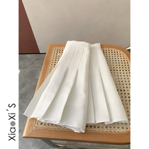 Small hiker) white high waist plexigo skirt woman spring and summer anti-walking light half body dress pants a character slim fit small short skirt