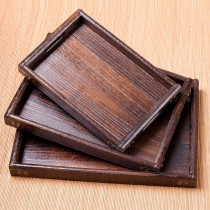 Japanese wooden square plate Tea plate set Tea house plate Household solid wood rectangular tea tray Meal plate Snack plate