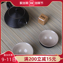 Taiwan Lubao tea set rotating Pot Tea Group One Pot Two Cups Zen wind black travel ceramic set Japanese gift