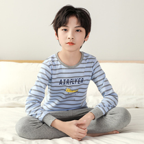 Childrens autumn clothes and trousers cotton boys underwear set Spring and Autumn bottoming warm boy cotton pajamas thin