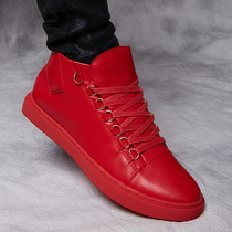 Autumn black high-top shoes mens board shoes British Korean version of the trend youth inside shoes mens sports casual shoes