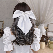 Mengyao bride Korean fabric hair accessories shoot bow net gauze evening dress dance hairclip fashion back of the head