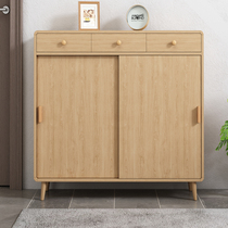 Solid wood Shoe cabinet doorway Large-capacity Living room Small family Type modern minimalist storage cabinet Balcony Locker Nordic