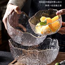 High-end Day Style Crystal Glass Fruit Pan Living Room Home Tea Table Big Number Salad Bowl Nordic Creative Glass Bowl