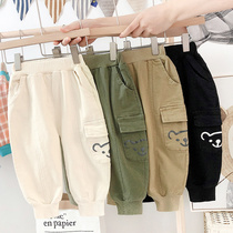 Baby cartoon casual pants 0-1-24 year old boy spring and autumn foreign style pants children overalls baby autumn trousers