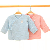 Newborn children dig back newborn clothes spring and autumn cotton monk clothing baby warm half back top 2 pieces of autumn and winter