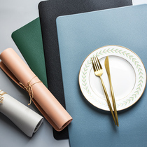Nordic minimalist household leather waterproof and oil-proof placemats ins restaurant table mats student childrens insulated placemats