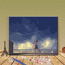 The handmade girl pregnant women who spend time diy digital decompression oil painting home painting