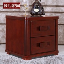 Solid wood bedside table New Chinese bedside cabinet Water ash willow VS elm oak rubber wood walnut bedside table