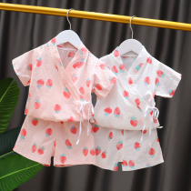 Baby Hanfu summer suit pure cotton baby Tang suit summer ancient style female children ancient costume thin gauze Chinese style summer