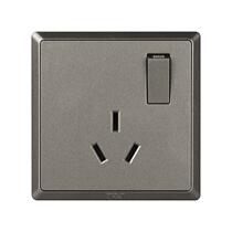 Sky-based simple series 86 Type 16A three-hole socket with switch panel three-pole air conditioning power plug champagne Gray